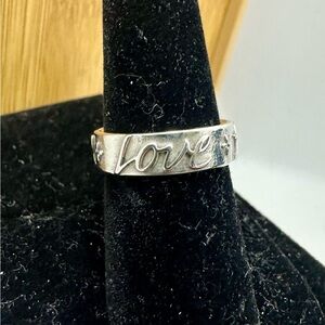 JAMES AVERY Sterling Silver Cursive Script FAITH HOPE LOVE Ring; 6.5; RETIRED